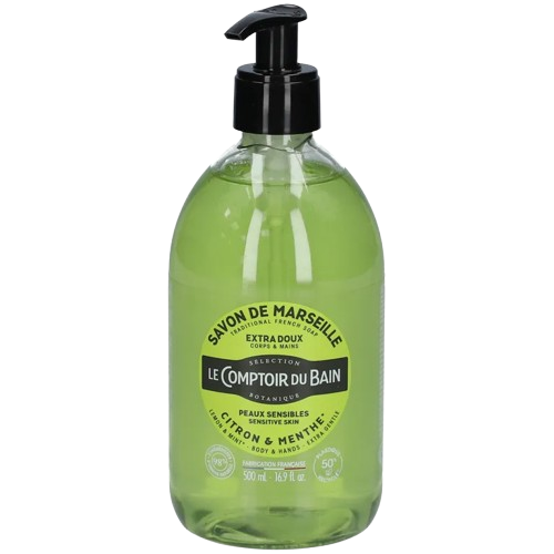 le comptoir du bain – savon traditionnel de marseille citron & menthe 500 ml le comptoir du bain – savon traditionnel de marseille citron & menthe 500 ml
