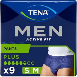 tena men active fit pants plus s/m x9