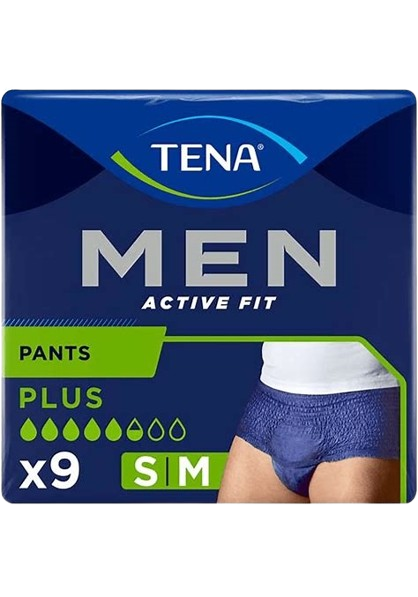 tena men active fit pants plus s/m x9 tena men active fit pants plus s/m x9