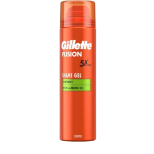 gillette fusion shave gel sensitive à l’huile d’amande 200 ml